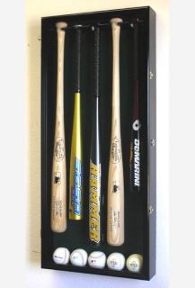 Baseball Bat & Ball Cabinet Display Case Wall Mount