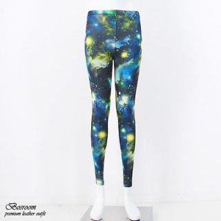 Women spandex Aurora space galaxy graphic leggings pants shorts tights 