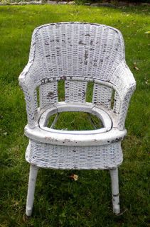 Antique Wicker Potty Training Chair/Planter