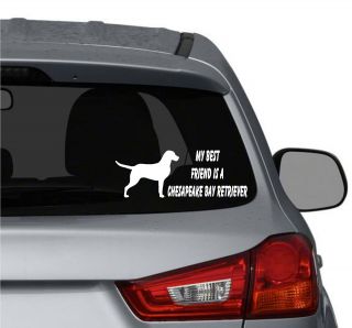   friend is a Chesapeake Bay Retriever Dog vinyl car window stickers