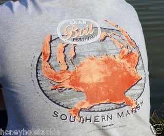 NEW SOUTHERN MARSH CRAB BOIL FESTIVAL GRAY T SHIRT SIZE XLARGE