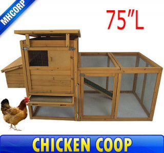 Farm Poultry Wooden Chicken Coop Rabbit Hen House Backyard Hutch Box