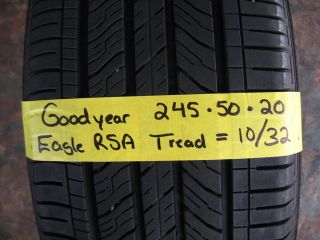 GOODYEAR EAGLE RS A 245/50/R20 245 50 R20 102H TREAD  10/32 85% NO 