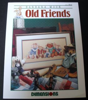 Dimensions OLD FRIENDS Rabbits, Bears Cross Stitch Pattern Booklet 