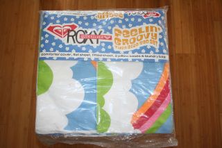 NEW ROXY FEELIN GROOVY TWIN COMFORTER COVER SET WITH PILLOWS SHEETS 