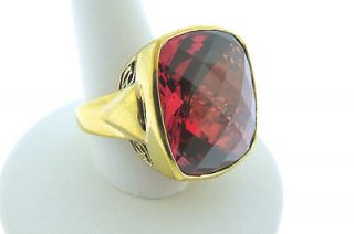   Ring by Marianna and Richard Jacobs Square Shape Red Quartz Triplet