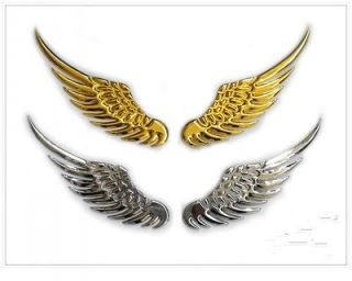 3D GOLD Metal Angel Wing decoration Badge Emble Chrome Car Auto 