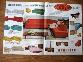 1959 Kroehler Furniture Ad Sofas Bedroom Furnitures