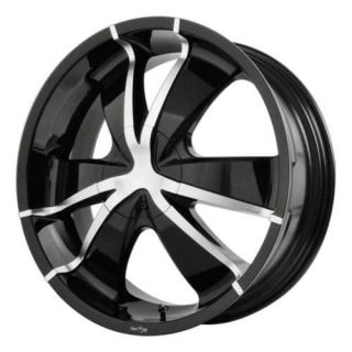 22 inch Envy Tarantulas Black Wheels Rims 5x4.5 MDX 200 LHS 300M 