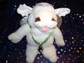   Plush 16 Puppet White Christmas Angel Baby Lamb Chop Wings Bell Halo