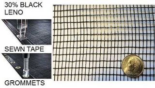 30% Black Leno Shade Cloth 6 x 40 Tape all sides Grommets 2 o/c