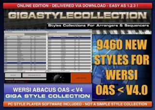 9460 NEW Styles for WERSI OAS V4 Abacus + PC Style Player Online 