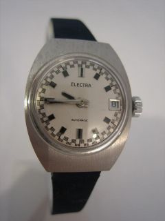 NOS NEW VINTAGE AUTO WITH DATE ELECTRA WATCH 1960S