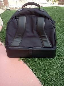 Black leather and canvas bowling ball / carry on / multi use heavy 
