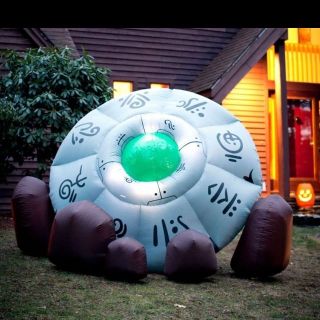   /AIR​BLOWN UFO FLYING SAUCER ROSWELL AREA 51 HALLOWEEN DECORATION