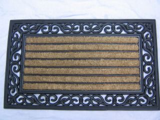 WELCOME DOOR MAT NATURAL RUBBER BORDER AND COIR SIZE 18 X 30