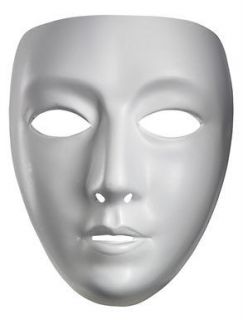 White Blank Female Mask for Halloween Costume