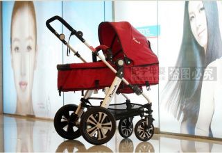 New Red 3 in 1 Folding Single Baby Jogging Stroller Travel System 