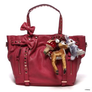 Samantha Thavasa Disney Collection Shoulder Tote Bag Bambi Magenta 