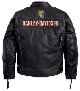 Harley Davidson Black Ridge Leather Jacket 97115 12VM Herren Outerwear ...