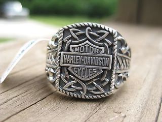 NWT Mens HARLEY DAVIDSON Silver RING Size 9 Jewelry Tribal Bar 