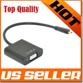 Micro HDMI Input to VGA Output Projector Monitor Adapter Cable 