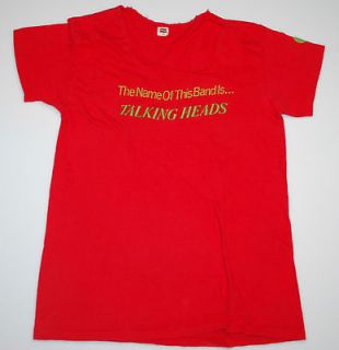 VINTAGE THE TALKING HEADS THE NAME OF THE BAND IS T  SHIRT 1978 