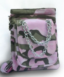 Hip Bag /Messenger Bag Chelsea Pink Camo  Canvas With Shoulder Strap