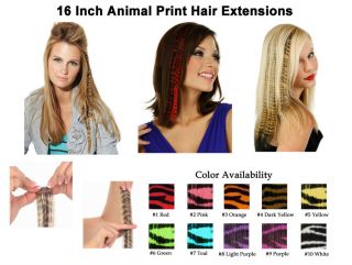 Animal Print ~ Heat Friendly ~ 16 Clip In Hair Extensions ~ 10 