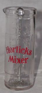 Horlicks Malted Milk Glass Hand Mixer Measure Grammes Ounces