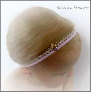Bling Diamante Tiara Crown Silver Pink Gold Sparkley Baby Headband 