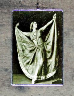 Anna Pavlova BELLY DANCER altered art PENDANT ornament for necklace