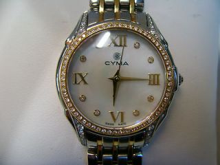 Newly listed Cyma Ladies 18ky & Stainless steel diamond watch