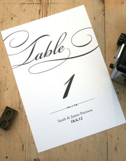   Personalised Wedding Table Number Name Cards Classic Decorative Design