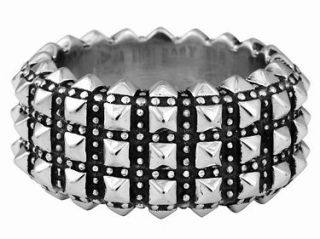 King Baby Studio mens Pyramid studded wide band ring *SHOWROOM SALE 