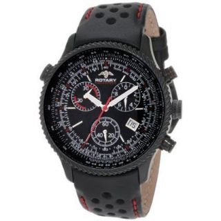 ROTARY AGS90047/C/04 Aquaspeed Steel / Leather Chronograph Mens Watch