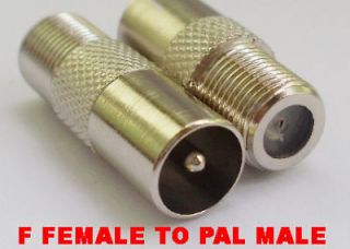 1pc F Female to TV PAL Male Coaxial Connector adapter