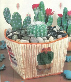 Cactus Plant Pot in plastic canvas PATTERN
