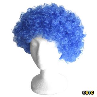   Blue Afro Wig ~ HALLOWEEN 60s 70s DISCO CLOWN COSTUME PARTY CURLY FRO