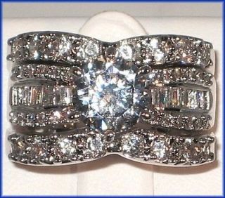 EXOTIC VERSATILE 4 CT. Cubic Zirconia Bridal Engagement Wedding Ring 