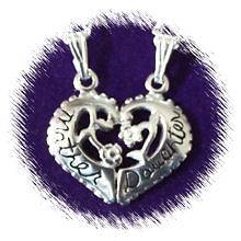 925 Sterling Silver Mother & Daughter Necklace A355