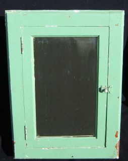 Vintage Medicine Cabinet/Chest Green Beveled Mirror #444 12