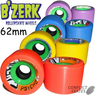 ZERK Roller Derby / Speed Quad Skate Wheels x4 88a 98a 62mm x 43mm 