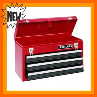 New Craftsman 3 Drawer Toolbox Portable Tool Chest Locking Latch Red 