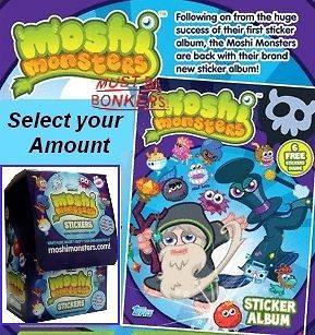 MOSHI MONSTERS TOPPS STICKER PACKETS & ALBUM   SERIES 2   NEW