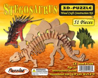 Large Stegosaurus Dinosaur 3D Puzzle Wood Craft Construction Kit