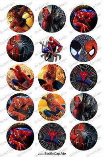 30 Precut 1 Spiderman, boy toy Bottle Cap Images on photo paper