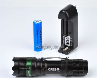 CREE LED 7W Q5 Bulb High Power Flashlight Zoom Torch SA 9 +18650 