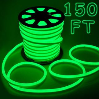 150 Green Led Outdoor Indoor Flexible Neon Rope Light Decorative Home 