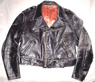 Vintage Horsehide Motorcycle Jacket   1940s   1950s Great Patina with 